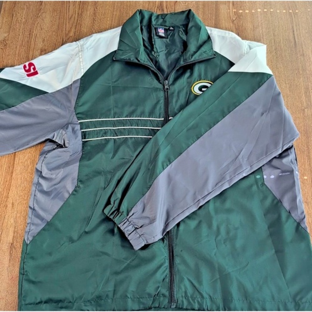 VTG Green Bay Packers Jacket Men's L NFL Apparel‎ Football Windbreaker - Large - Picture 3 of 10
